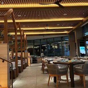 a restaurant with tables and chairs