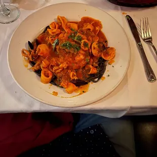 Great pasta and seafood dish