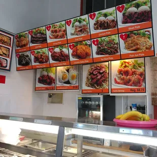 menus on the wall
