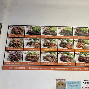 a menu of a restaurant