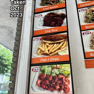 Menu as of Oct 2023