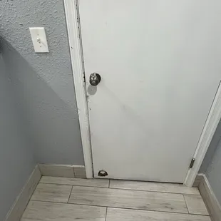 Filthy bathroom door and trim