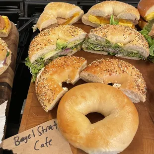 a variety of bagels