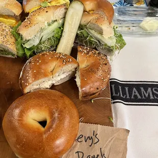 a variety of bagels