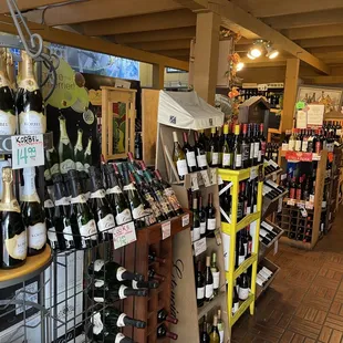 a variety of wines on display