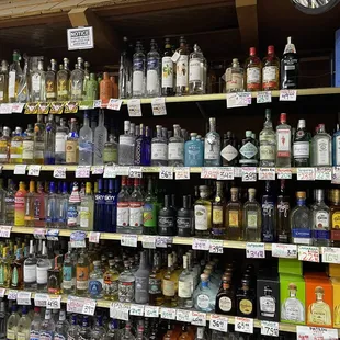 shelves of alcohol and liquor