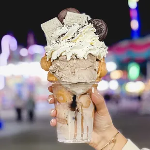 oreo puffle cone sundae