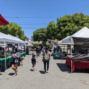 Outside, small Farmers Market