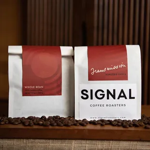 coffee beans from local SIGNAL Coffee Roasters
