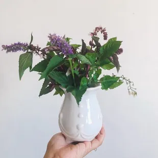 organic herb bouquet from local florist available with delivery (certain days only)