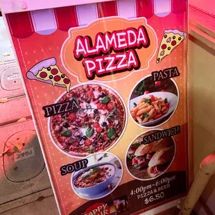 the menu of the restaurant