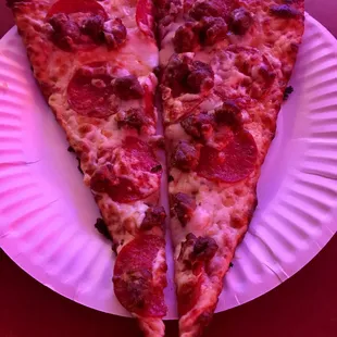 Pepperoni and sausage slice