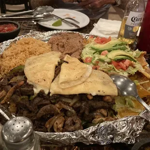 a plate of mexican food