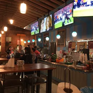 the inside of a restaurant