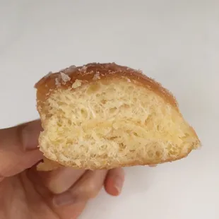 Cross-section of glazed donut l