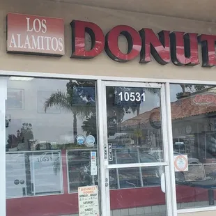 the front of a donut shop