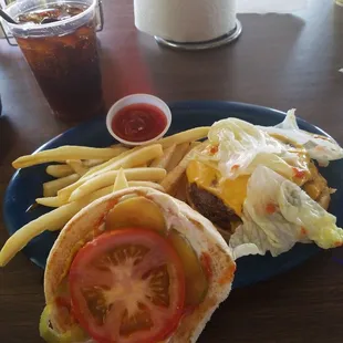 Half pound bacon cheeseburger