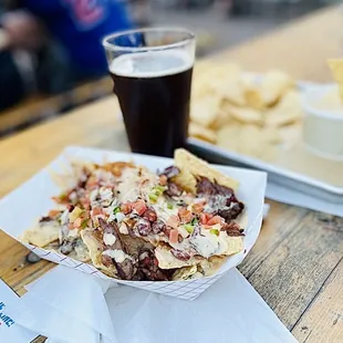 Brisket Nachos and Stout