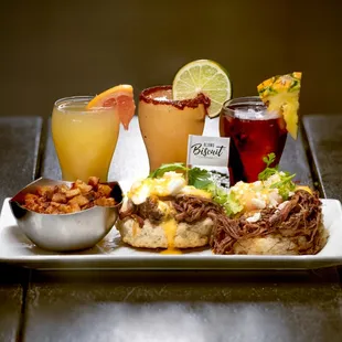 Delicious Pulled Pork Benedict Biscuit with our flavorful margarita slider.