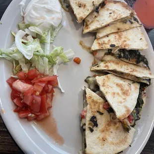 Shrimp and Spinach Quesadilla