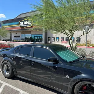 Parking lot and entrance