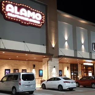 Alamo at night, in the  Creekside shopping center.