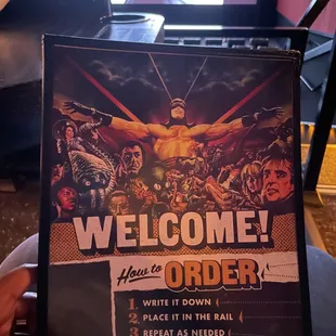 Front of menu