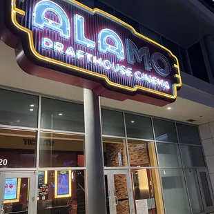Front entrance of the Alamo Drafthouse in Las Colinas