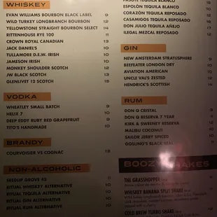 Cocktail Menu