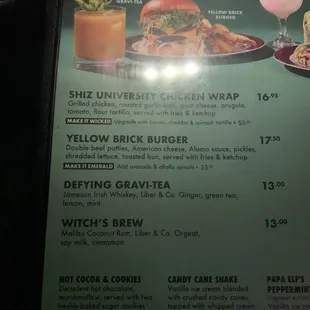 Limited Wicked themed Menu
