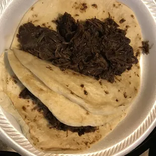 Menudo and Barbacoda tacos.