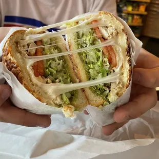 Basil pesto chicken with provolone ($13.50)