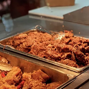 Fresh barbacoa (beef cheek meat), the ladies load up the tacos with a generous portion! Super flavorful, juicy, and tender.