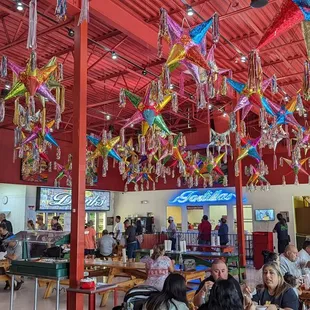 the inside of a mexican restaurant