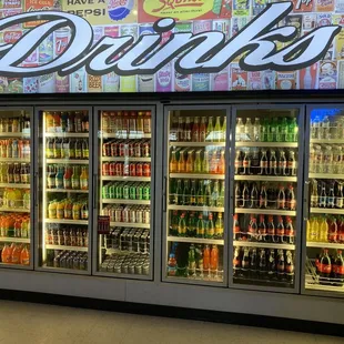 a display of drinks