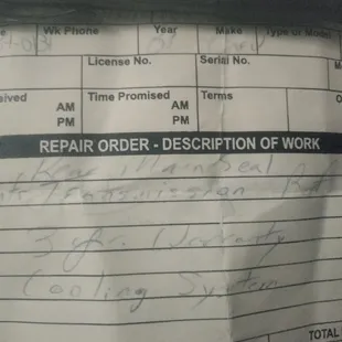 Charged me 10,000.00. for nothing. Misdiagnosed the problem(they guessed) truck didn&apos;t last 30 miles. Transfer case was the problem not tran