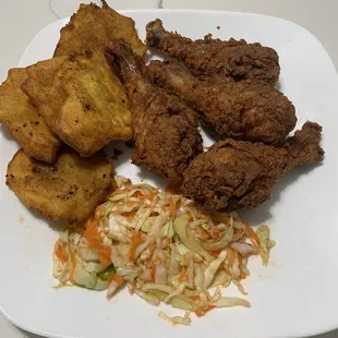 fried chicken and coleslaw