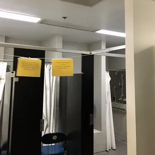 Lights out in men's shower area