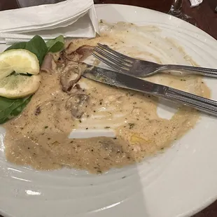Chicken Marsala. I ate it all!! It was SO good, I ate it before I could take the before picture!