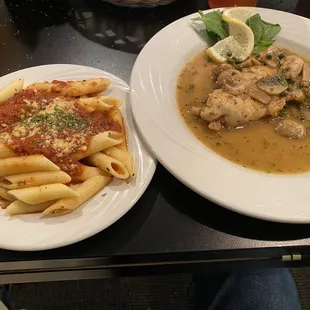1/2 order of Chicken Piccata w/ pasta as a side