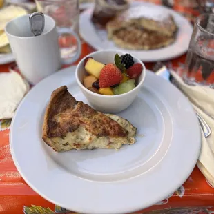 Housemade Quiche with Fresh Fruit Salad