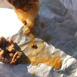 a half eaten sandwich