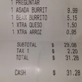 3 burritos, $30.00. Especially when that isn&apos;t what I ordered.