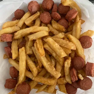 hot dogs and french fries
