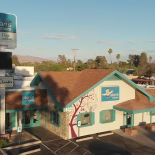 Exterior view by drone of Alan's Shoes Speedway