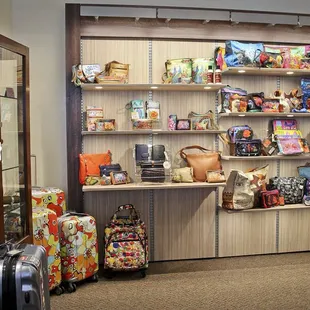 Handbags. Interior shot of Alan's Shoes Speedway.