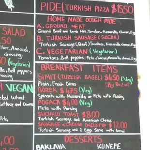 Menu as of 5/18/2023