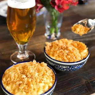 Fan-favorite Green Chile Mac &amp; Cheese topped with a Chicharrón Crust!