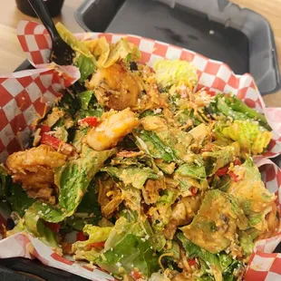 Toxica Salad with shrimp