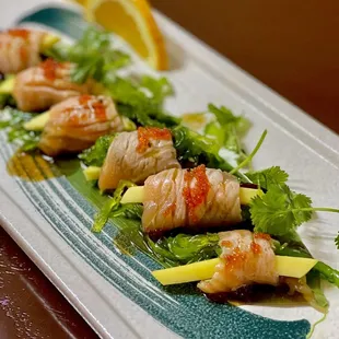 a plate of food on a table